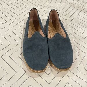 Gizze Blue Suede Hand Made Loafers